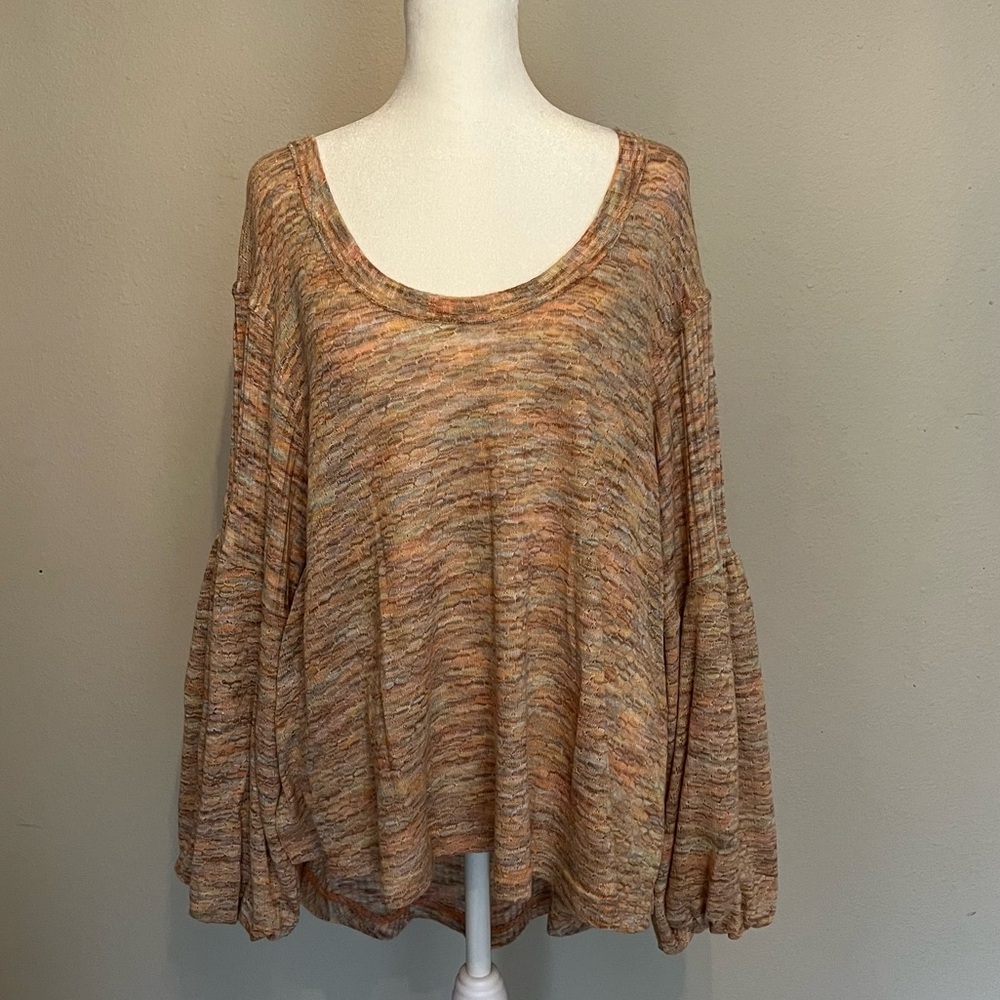 Free People Happy Day Puff Sleeve Relaxed Top